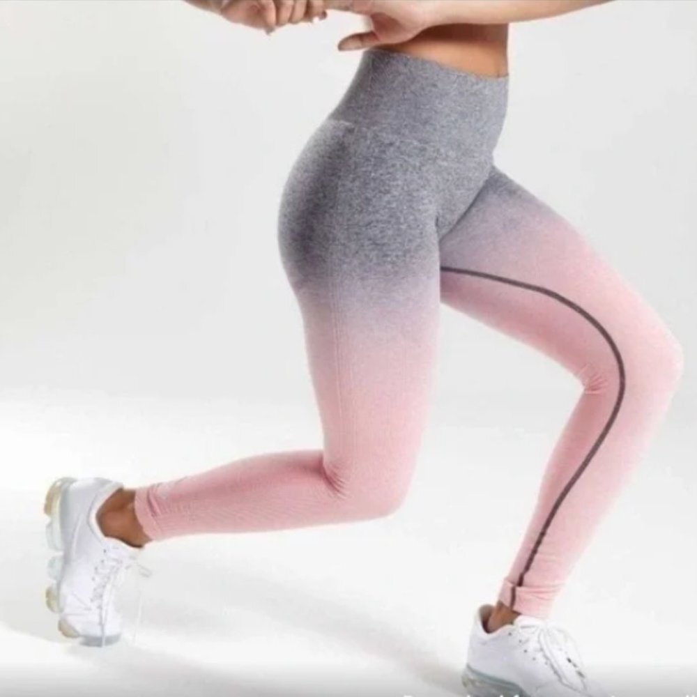Gymshark Adapt Seamless Ombre Gray Pink Leggings